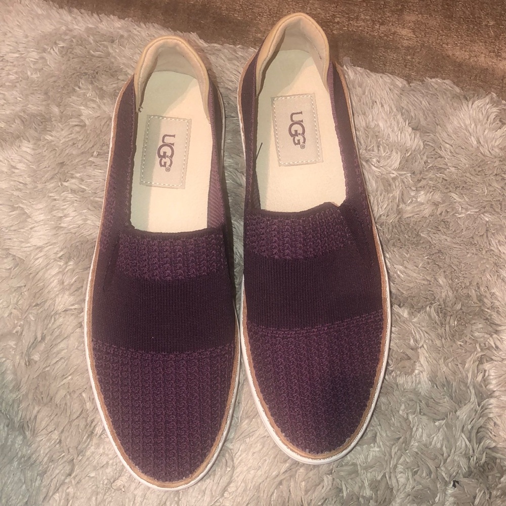 UGG Sammy purple stretch knit slip on sneakers